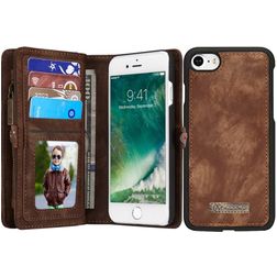 Caseme 008 iPhone SE (2022) Hoesje Uitneembare 2in1 Bookcase Portemonnee - Bruin