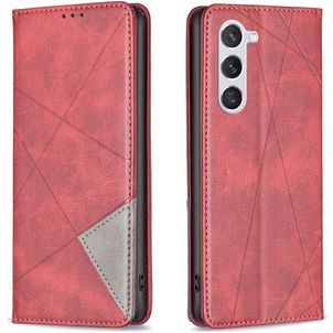 Mobigear Rhombus Slim Samsung Galaxy S25 Hoesje Bookcase - Rood