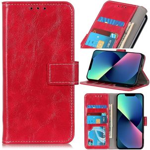 Mobigear Basic iPhone 14 Plus Hoesje Bookcase Portemonnee - Rood