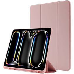 Mobigear Tri-Fold Gel iPad Pro 13 Inch (2025) Hoes TPU,Kunstleer Bookcase + Stylus Houder - Roze