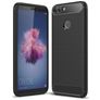 Mobigear Brushed Slim Huawei P Smart (2018) Hoesje Flexibel TPU Backcover - Zwart