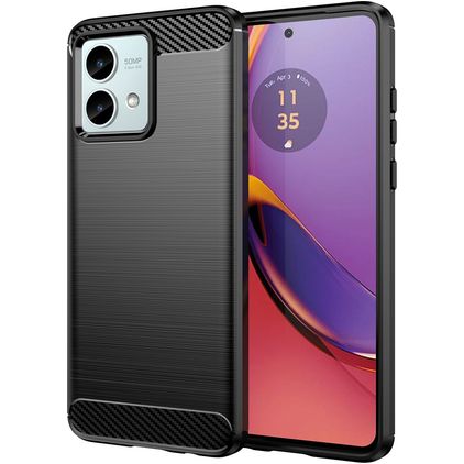 Mobigear Brushed Slim Motorola Moto G84 Hoesje Flexibel TPU Backcover - Zwart