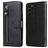 Mobigear Zipper Samsung Galaxy S23 Hoesje Bookcase Portemonnee - Zwart