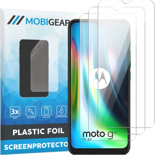 Mobigear Motorola Moto G9 Play Screenprotector Folie - Case Friendly (3-Pack)