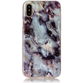 Mobigear Marble iPhone XS Hoesje Flexibel TPU Backcover - Brown Mobigear Marble iPhone XS Hoesje Flexibel TPU Backcover - Brown