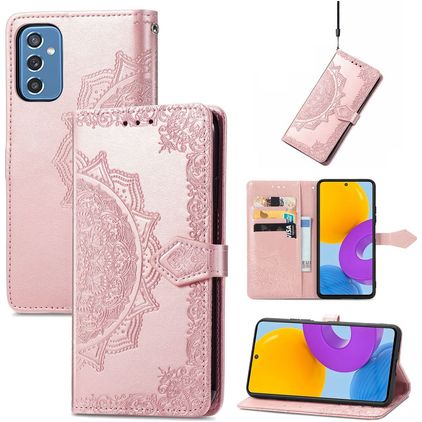 Mobigear Mandala Samsung Galaxy M52 Hoesje Bookcase Portemonnee - Roségoud