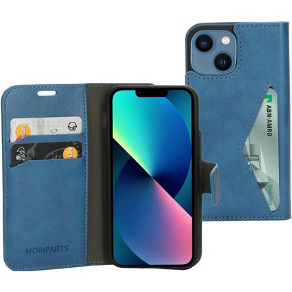 Mobiparts Classic Wallet iPhone 13 Mini Hoesje Bookcase Portemonnee - Steel Blue