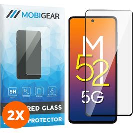 Mobigear Premium Samsung Galaxy M52 Glazen Screenprotector - Case Friendly - Zwart (2-Pack)