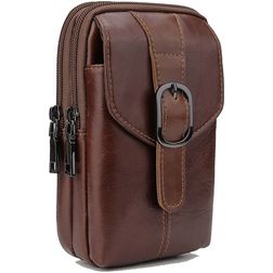 Mobigear Broekriemhoesje (max 17 cm x 11 cm) - Riemtasje - Holster - Bruin