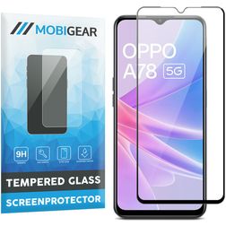 Mobigear Premium OPPO A78 Glazen Screenprotector - Case Friendly - Zwart
