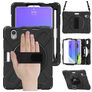 Mobigear SureGrip XGuard iPad Mini 6 (2021) Hoes Hard Kunststof,Siliconen Backcover + Stylus Houder + Schouderband + Standaard - Zwart