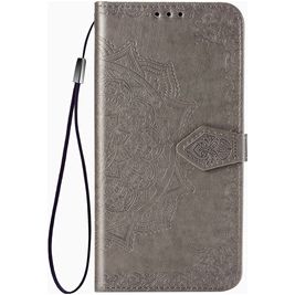 Mobigear Mandala Motorola One Fusion Plus Hoesje Bookcase Portemonnee - Grijs
