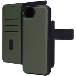 Mobiparts iPhone 16e Hoesje Echt Leer Uitneembare 2in1 Bookcase Portemonnee - Groen