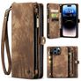 Caseme 008 iPhone 14 Pro Max Hoesje Uitneembare 2in1 Bookcase Portemonnee - Bruin