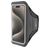 Mobiparts Comfort Fit Telefoonhouder Hardlopen iPhone 15 Pro Sport Hoesje Neopreen Sportarmband - Zwart