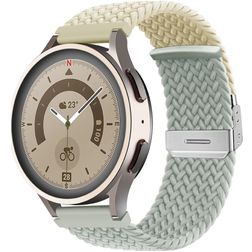 Mobigear Braided Dual Nylon Smartwatch Bandje Klemsluiting - Universeel 20 mm aansluiting - Grijs / Sterrenlicht