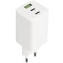 Mobiparts GaN Triple USB / USB-C Oplader Power Delivery 65W - Wit