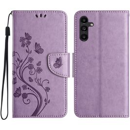 Mobigear Flowers Samsung Galaxy A36 Hoesje Bookcase Portemonnee - Paars