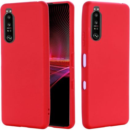 Mobigear Rubber Touch Sony Xperia 1 III Siliconen Hoesje Backcover - Rood