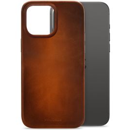 Mobilize Premium iPhone 15 Pro Max MagSafe Hoesje Echt Leer Backcover - Burned Cognac