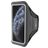 Mobiparts Comfort Fit Telefoonhouder Hardlopen iPhone 11 Pro Sport Hoesje Neopreen Sportarmband - Zwart