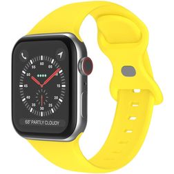 Mobigear Sport Dual Siliconen Apple Watch Bandje Druksluiting - 49/46/45/44 mm - Geel