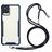 Mobigear Lanyard Samsung Galaxy A72 Flexibel TPU Hoesje met koord - Transparant / Donkerblauw