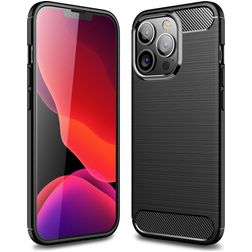 Mobigear Brushed Slim iPhone 14 Pro Max Hoesje Flexibel TPU Backcover - Zwart