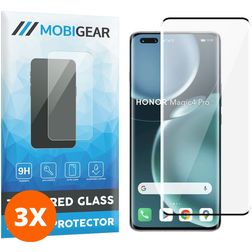 Mobigear Premium HONOR Magic 4 Pro Glazen Screenprotector - Case Friendly - Zwart (3-Pack)