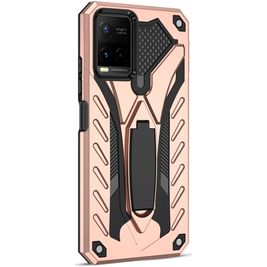 Mobigear Armor Stand Vivo Y33s Hoesje Hardcase Backcover Shockproof met Standaard - Roségoud