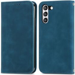 Mobigear Retro Slim Samsung Galaxy S21 FE Hoesje Bookcase Portemonnee - Blauw
