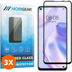 Mobigear Premium Huawei P40 Lite 5G Glazen Screenprotector - Case Friendly - Zwart (3-Pack)