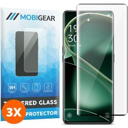 Mobigear Premium OPPO Find X6 Glazen Screenprotector - Case Friendly - Zwart (3-Pack)