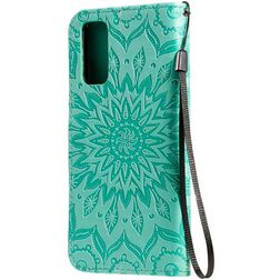 Mobigear Sunflower Samsung Galaxy S20 Hoesje Bookcase Portemonnee - Turquoise
