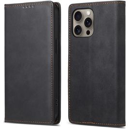 Mobigear Wallet iPhone 16 Pro Max Hoesje Bookcase Portemonnee - Zwart