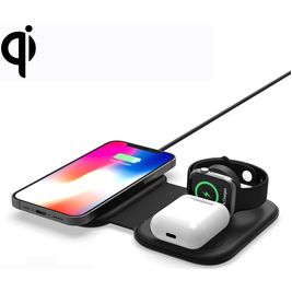 Mobigear Magnetic Folding 3in1 Draadloze lader Qi Wireless 15W - Zwart