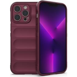 Mobigear Bumpy iPhone 14 Pro Max Hoesje Flexibel TPU Backcover - Bordeaux Rood