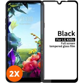 Mobigear Premium LG K40s Glazen Screenprotector - Case Friendly - Zwart (2-Pack)