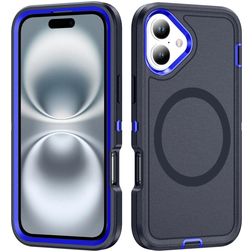 Mobigear Rugged Mag iPhone 16 MagSafe Hoesje Hardcase Backcover Shockproof - Marineblauw