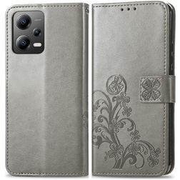 Mobigear Clover POCO X5 Hoesje Bookcase Portemonnee - Grijs