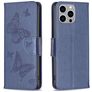 Mobigear Butterfly iPhone 15 Pro Max Hoesje Bookcase Portemonnee - Blauw
