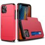 Mobigear Card iPhone 12 Mini Hoesje Hardcase Backcover Shockproof met Pasjeshouder - Rood