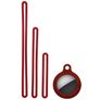 Mobigear Lanyard Apple AirTag Hoesje Flexibel Siliconen - Bordeaux Rood