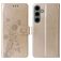Mobigear Flowers Samsung Galaxy S24 FE Hoesje Bookcase Portemonnee - Goud