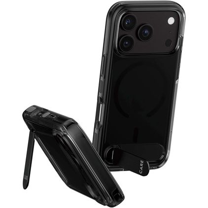 CARE by PanzerGlass Kickstand iPhone 18 Pro MagSafe Hoesje Hardcase Backcover Shockproof met Standaard - Zwart
