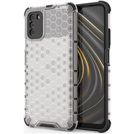 Mobigear Honeycomb POCO M3 Hoesje Hardcase Backcover Shockproof - Wit
