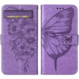 Mobigear Butterfly Google Pixel 7a Hoesje Bookcase Portemonnee - Paars