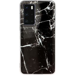 Mobigear Marble Huawei P40 Hoesje Flexibel TPU Backcover - Zwart
