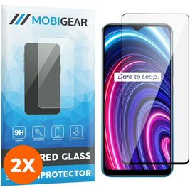 Mobigear Premium Realme C25Y Glazen Screenprotector - Case Friendly - Zwart (2-Pack)