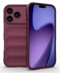 Mobigear Bumpy iPhone 18 Pro Hoesje Flexibel TPU Backcover - Wine Red